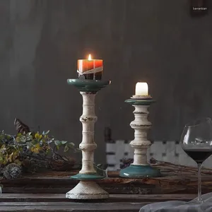 Candle Holders Aesthetic Vintage Candles Halloween Design Pedestal Centre Candlestick Nordic Style Tealight Velas Y Soportes Decoration