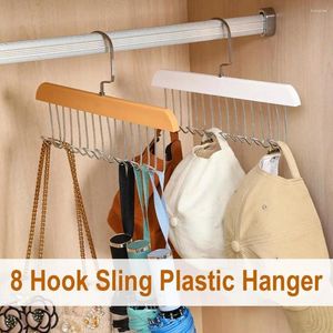 Hängare 8 Hook Sling Plastic Hanger Multifunctiuonal Hang Belts Underwear Camisoles Hat Holder Garderob Organizer Home Storage