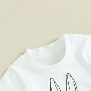 衣料品セット幼児の男の子のイースター衣装半袖Tシャツトップスジョガーパンツセット2PCS春の夏の服