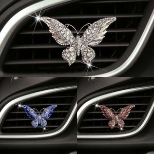 Upgrade Car Air Freshener Crystal Big Butterfly Car Air Freshener Air Outlet Fragrance Decoration Women's Interior Perfume Diffuser Accessories Articles