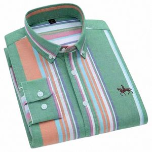 2023 Koszulki Man Leisure Streetwear Zachaża 100% Cott Oxford Men Shirt Floral LG Sleeve Casual Plus Size W622#