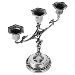 Candle Holders Decor Home Retro Decoration Holder (Vintage Tin) Alloy Candlestick Pillar Church Stand Tea Light