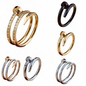 Ringe Diamant Gold Luxus Nagel Männer Ring für Frauen Designer Ringe Diamant Silber Sterling Herren Trinity Schmuck Band Geschenk 08hd #