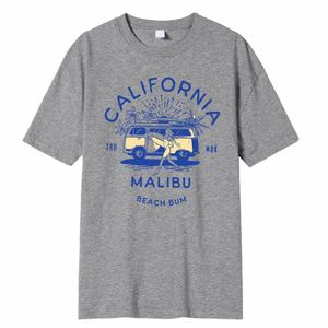 california Malibu Beach Bum Prints Printing Clothes Men Oversize T Shirt Summer Comfortable Casual T-Shirt Cott Tee Shirt s2mu#
