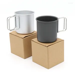 Canecas liga de alumínio portátil caneca de acampamento ao ar livre mini xícara de chá e café alça tropical