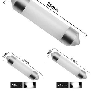 Aggiornamento 1 PZ Car Interior Reading Lignt C5w Lampadina LED COB Festone 31Mm 36Mm 39Mm 41/42Mm C10w 12V 6500K Luci targa bagagliaio bianco