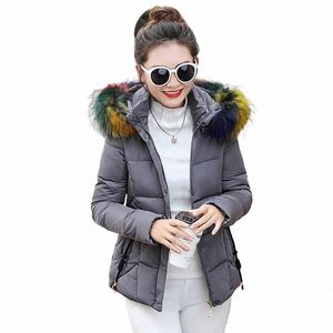 women winter down coats 2021short fi Color fur collar super m parkas woman jackets lg sleeve winter jacket women S8LZ#