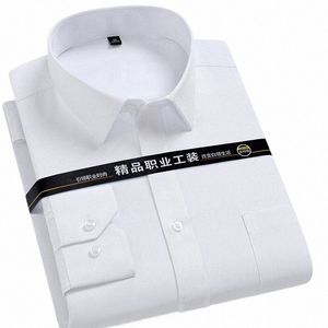 Gömlek yeni artı boyutu lg-kollu gömlek erkekler için katı ince fit resmi gömlek 40%pamuk ofis üstleri büyük boyutlu busin kıyafetleri g2pd#