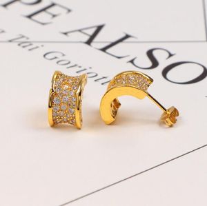 Esigner Earrings 고급 디자이너 귀걸이 스털링 Godl Hoop Stud Gold Brushed Gold Color Circle Earring For Women Party Weddings Jewelry Wedding