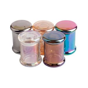 Rainbow Cigarette Glass Storage Container Bottles 58X77mm Food Grade Dab Jar Non-Stick Wax Case Tobacco Moisturizing Silicone Sealed Transparent Tank