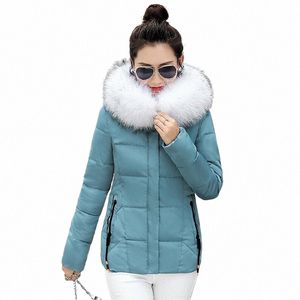 women's jacket 2020 Autumn Fake fur collar Parka down cott jacket short Winter Jacket Women thick Snow Wear Coat Lady l3Q9#