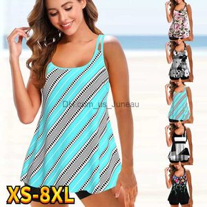 Women's Swimwear Women 2022 Summer Sexy Two Piece Tankini Tie-dyed Swimsuit Female Large Size Print Bikini Set Lady Beach Wear Bath Suit XS-8XL T240328