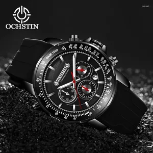 Relógios de pulso OCHSTIN2024 Criativo Nylon Série Vintage Estilo Industrial Homens Relógios de Quartzo Movimento Multifuncional