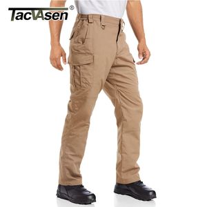 Tacvasen Multi-Pockets RIP-STOPS CARGO PANTS MENS WORK OUNCOUNERSフルレングス戦術的な屋外ハイキングパンツトレーニングパンツ240308