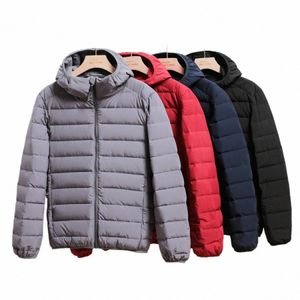 2023 Neue High-End-Männer Seaml Leichte Daunenmantel mit Kapuze für Herbst/Winter Big Size Warm halten Top Hoodie Jacke n8Dx #