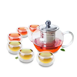 TeAware Setleri Paslanmaz Çelik Filtre W/ Paslanmaz Çelik Filtre 6 adet Küçük Sevimli Çay Su Bardakları