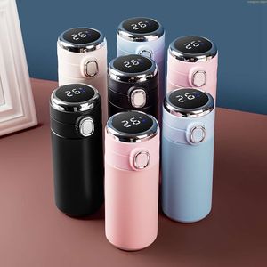 1pc, 420ml/14.2oz Temperature Display Vacuum Flask Insulated Water Bottle for Hot Cold Beverages Travel Thermal Cup Perfect Summer and Winter Drinkware - Great