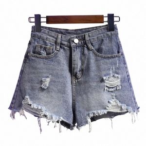 plus Size 3XL 4XL 5XL Sexy Hot Denim Short For Women High Waist Tassel Ripped Jean 2023 New Summer Clothing Female Free Ship X44F#