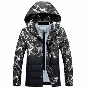 2023 New Men Down Jacket Winter Coat Male Casual Parkas Hooded Short Outwear Coldproof Camoue Overcoat X4ZF#