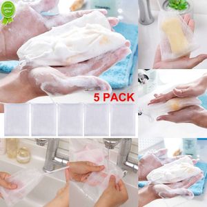 2024 5Pcs Bubble Foaming Net Bathing Soap Bubble Net Facial Care Cleaning Assistant Tool Exfoliating Body Wash Net Bag Bathroom Tools