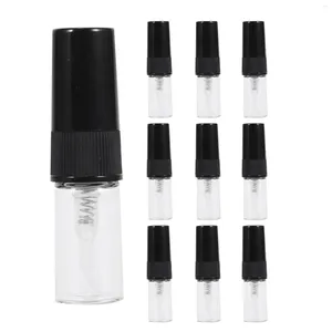 Garrafas de armazenamento 10pcs mini garrafa de perfume de vidro portátil tamanho de viagem garrafas de spray vazias (2ml)