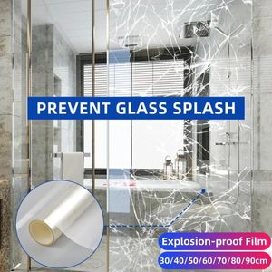 Window Stickers 4mil Transparent Safety Security Film Glass Protective Sticker Clear Anti Shatter Explosion Proof For