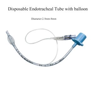 Instrumenty 10pcs 2,5 mm8 mm jednorazowe rurkę dotchawiczą z balonem zwierzęta doustna intubacja nosowa PET ANETHESIA KANILULA TRACHEA