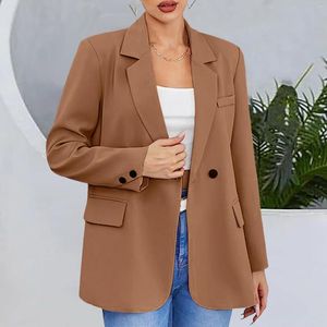 Kadınlar Suits Kadınlar Ceket Bahar Sonbahar Haki Takım 2024 Moda Kore Uzun Kollu Blazers Kadın Ceket Günlük Ofis Bayanlar Blazer Tops