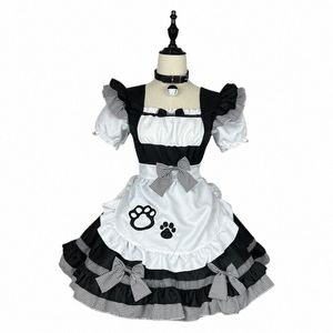 Costumi classici della cameriera di Cosplay Lolita Cat Girl Plus Size Apr Maid Outfits Anime Nero Bianco Cute Girl Party Princ Dr l7yn #