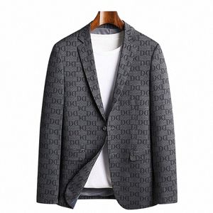 Lansboter grå herrdräkt vår- och höstrock koreansk vers Slim fit Medium Youth Small Fi Casual Single Jacket X50B#
