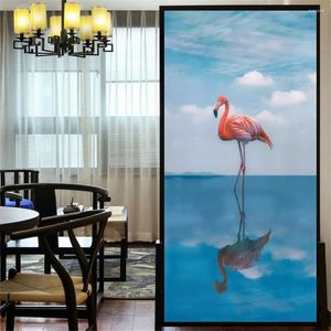 Window Stickers No Glue Static Cling Privacy Windows Film Flamingo Decorative Cheetah Stained Glass Tint 53