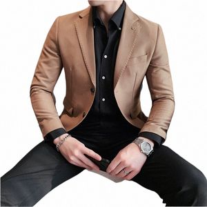 british Style Men Solid Color Shiny Texture Suit Jacket 2023 Fi Busin Slim Fit Casual Blazer Wedding Party Tuxedo 4XL-M U7ak#