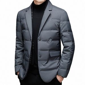 inverno novo estilo 90 pato branco para baixo dos homens high-end qualidade cachecol colar casual terno jaqueta m0Dn #