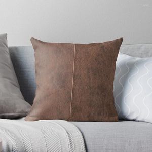 Pillow Antique Brown Vintage Worn Leather Effect Pattern Throw Cover Polyester Pillows Case On Sofa Home Decor