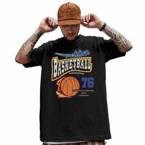 competiti Basketball Tournament 76 Men Cott T-Shirts Vintage Street Hip Hop Tee Clothing O-Neck Casual Top Mans Short Sleeve O0L7#