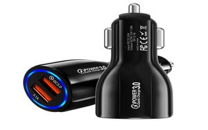 Snabbladdning 30 Dual USB -billaddare 5V3A Turbo Fast Car Charging Mobiltelefonladdare för iPhone Xiaomi -biladapter6161032