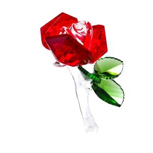 Miniatures Romantic Rose Flower Craft Ornament Home Decoration Crystal Texture Rose for Valentine Gifts