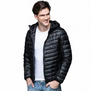 men Fluffy Winter Coat Fi Hooded Duck Down Jackets Ultralight Puffer Down Coat Portable Slim Feather Filling Parkas 5XL 6XL U7dx#