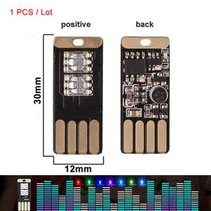 Upgrade 1 PCS Mini USB RGB LED Atmosphere Light Car Interior Decorative Ambient Bulb Music Sound Control Touch Adjustable Brightness