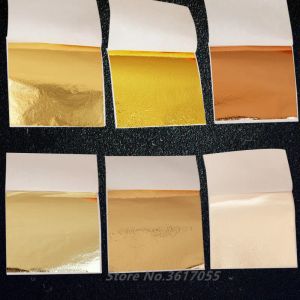 Schroevendraaiers 500st 9x9cm Art Craft Paper Imitation Gold Sliver Copper Leaf Bladen Foliepapper för förgyllning av DIY Craft Home Decoration