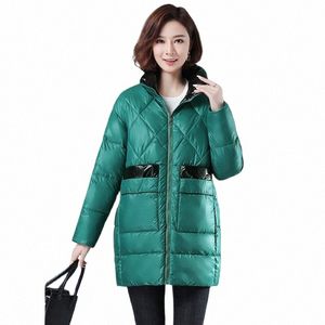 2022 NOWOŚĆ Winter Parka z kapturem Kurtki Women Blosy Blossna Down Cott Kurtka Zipper Fi Fi żeńska parkas płaszcz A4pb#