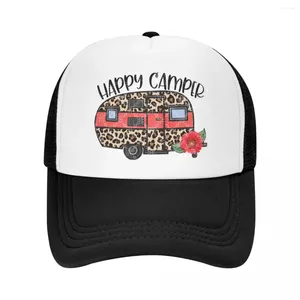 Ball Caps Fashion Happy Camper Baseball Cap dla mężczyzn Kobiety Regulowane Camping Life Trucker Hat Ochrona przeciwsłoneczne HATS HATS Summer