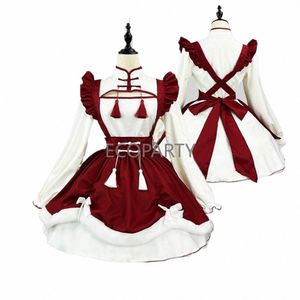 Anime Lolita Maid Costume Cosplay Kawaii School Girl Party Maid roll Play Animati Show Plus Size LG Sleeve Apr Maid Outfit L188#