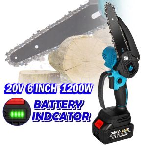 Carriers 6 Inch 1200w Mini Pruning Saw Electric Chain Saws Removable for Fruit Tree Garden Trimming with Lithium Battery Onehanded