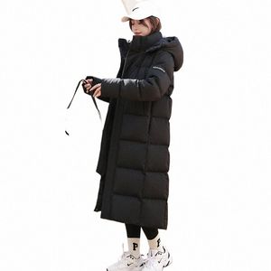 down jacket female 2023 new 400g 90 white duck down over the knee lg winter coat for men and women couples. 69iG#