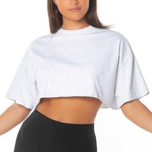 Partihandel 2024 OEM Custom Made Cotton Blank Causal O-Neck Tshirt Crop Top T-shirt Women New Design Top Short Sleeve
