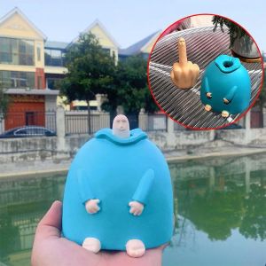 Sculptures Personalized Smiling Finger Table Decor Hand Erect Middle Finger Up Ornaments Home Office Desk Figure Toys Creative Funny Gifts