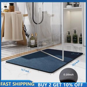 Mats Diatomaceous Earth Bath Mat Rug Super Absorbent Diatomite Stone Bath Mat Non Slip 3.5MM Thickness Bathroom Mat Floor Bathtub Rug