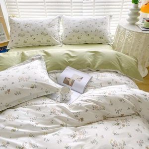 Bedding Sets Small Clear Wind Long-staple Cotton 100 Bed Four-piece Set Summer Floral Quilt Cover Sheet