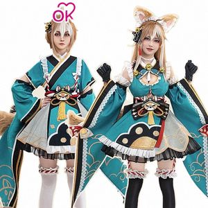 Stokta Miss Hina/ Gorou Doujin Cosplay oyunu Genshin Etki Cosplay Costume Dokidoki-Sr Hizmetçi Üniforma Cosplay Hina Sevimli Dr Y3N6#